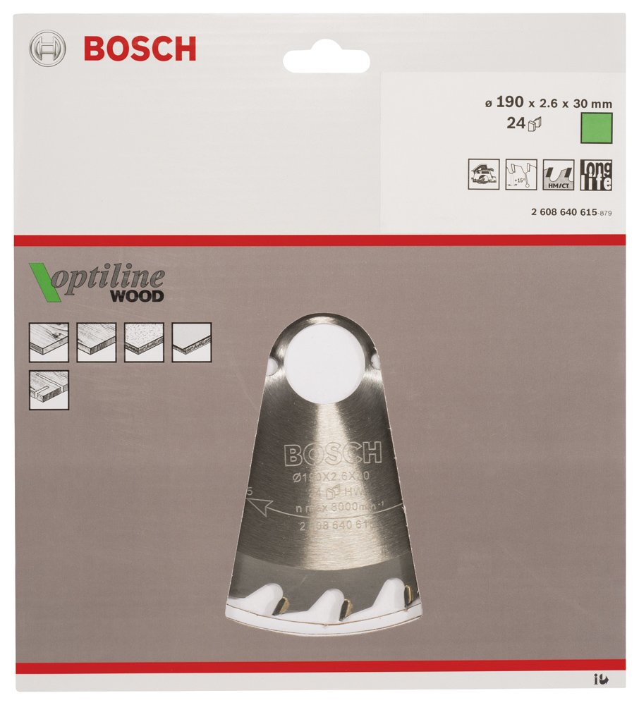 Bosch PRO Wood Daire Test. Bıç. 190*30 mm 24 D E
