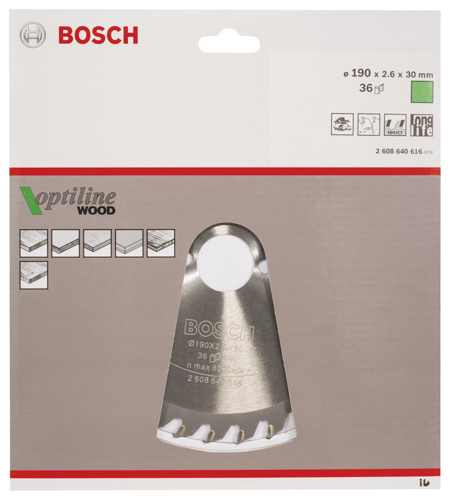 Bosch PRO Wood Daire Test. Bıç. 190*30 mm 36 D E