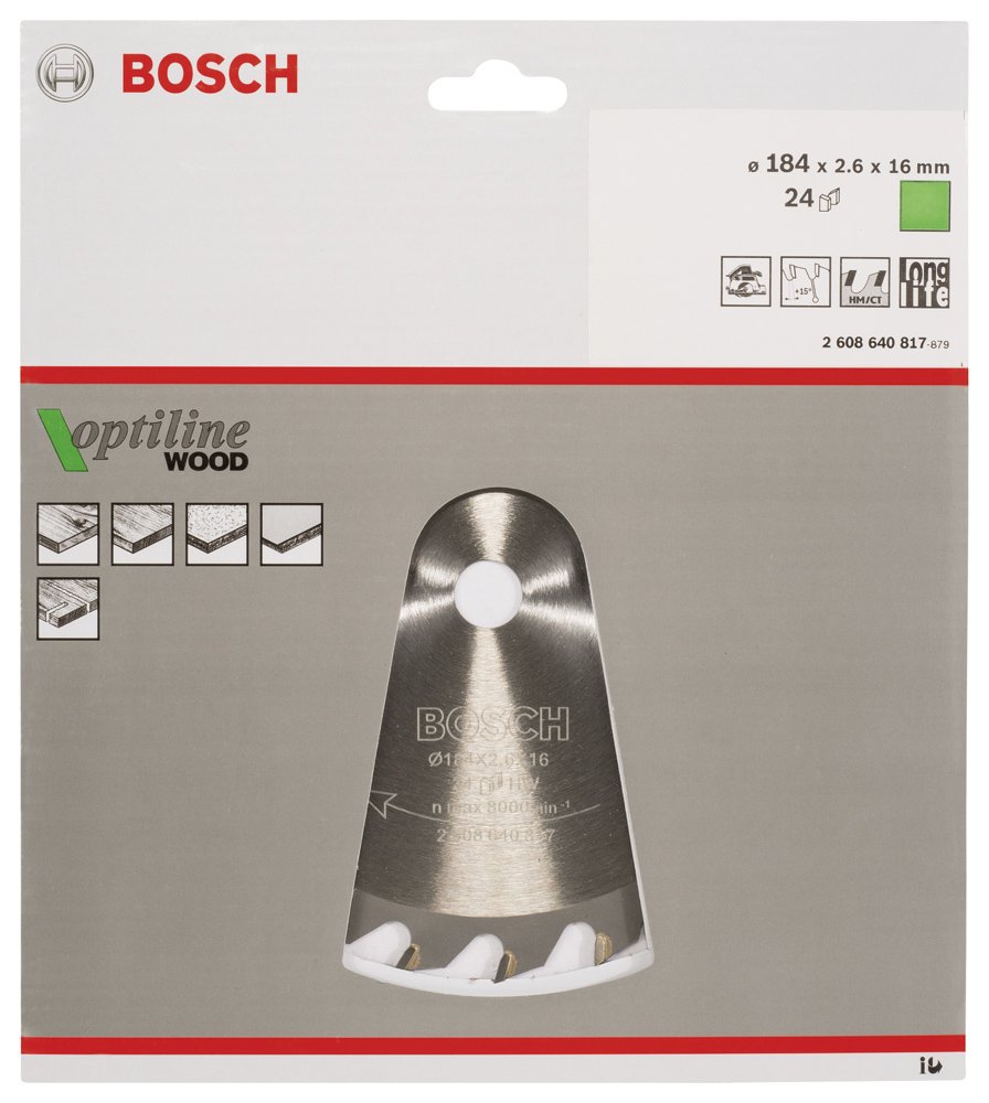 Bosch PRO Wood Daire Test. Bıç. 184*16 mm 24 D E