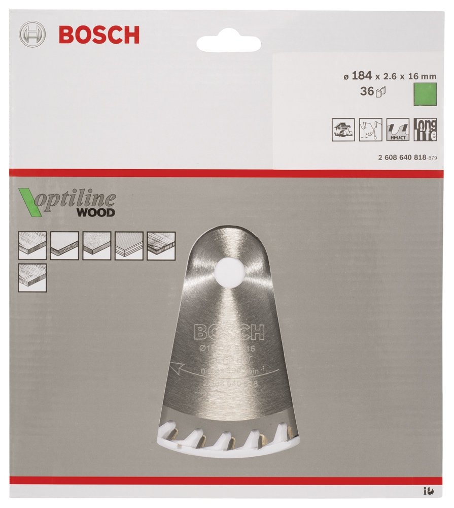 Bosch PRO Wood Daire Test. Bıç. 184*16 mm 36 D E