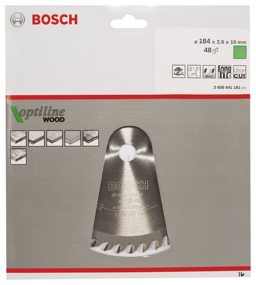 Bosch PRO Wood Daire Test. Bıç. 184*16 mm 48 D E