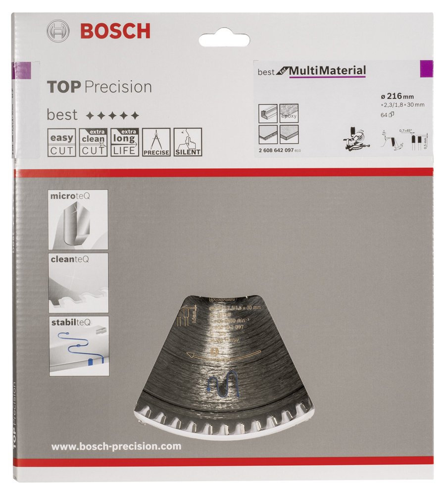 Bosch BMM Daire Test. Bıç. 216*30 mm 64 D G