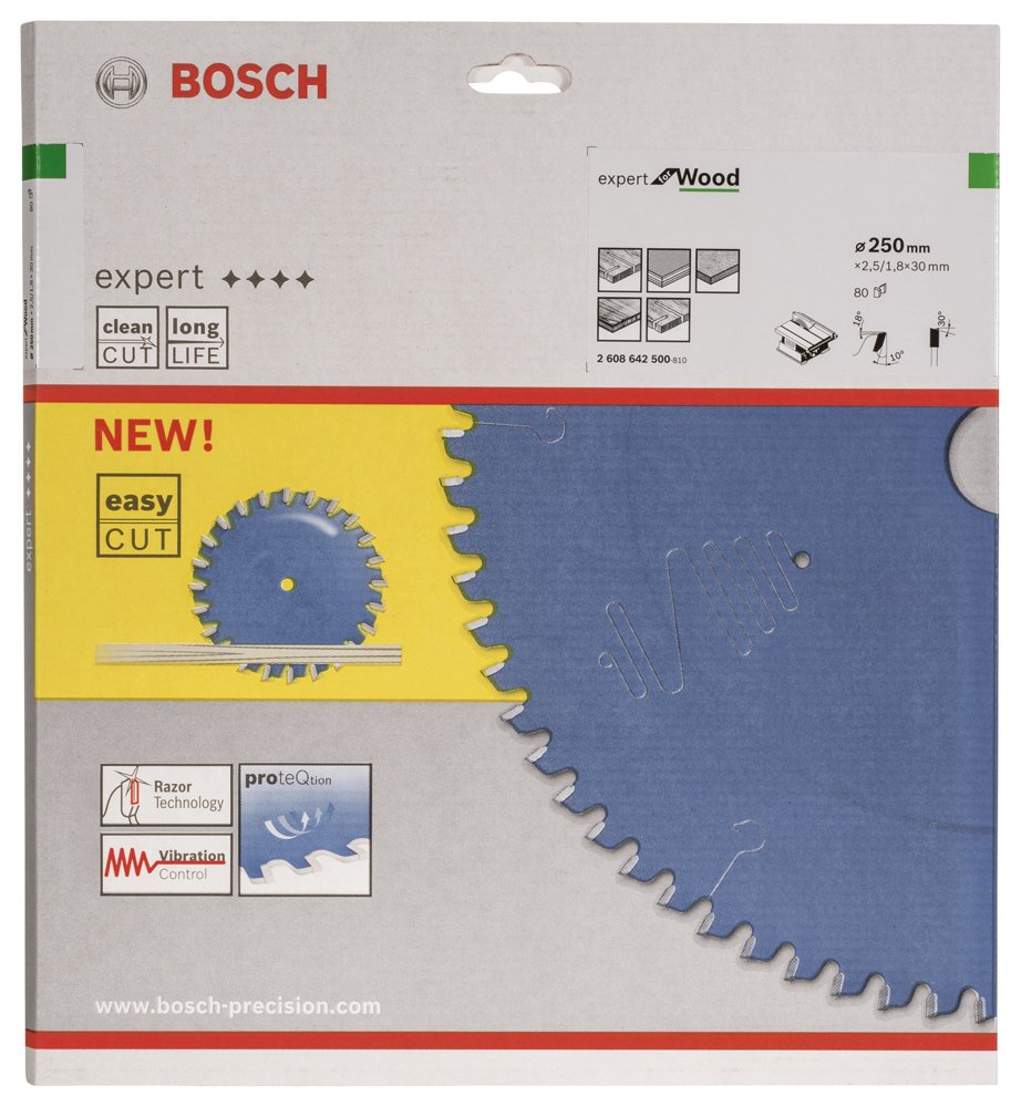 Bosch EXW Daire Test. Bıç. 250*30 mm 80 D T