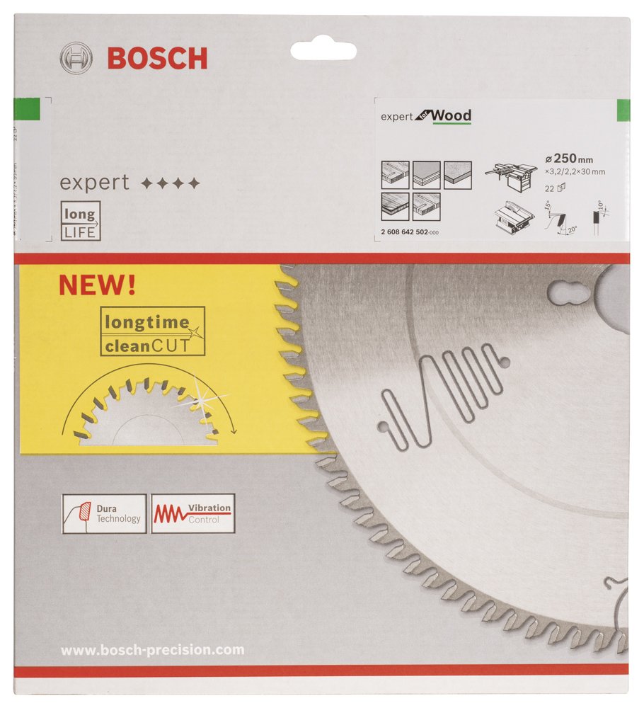 Bosch EXW Daire Test. Bıç. 250*30 mm 22 D T
