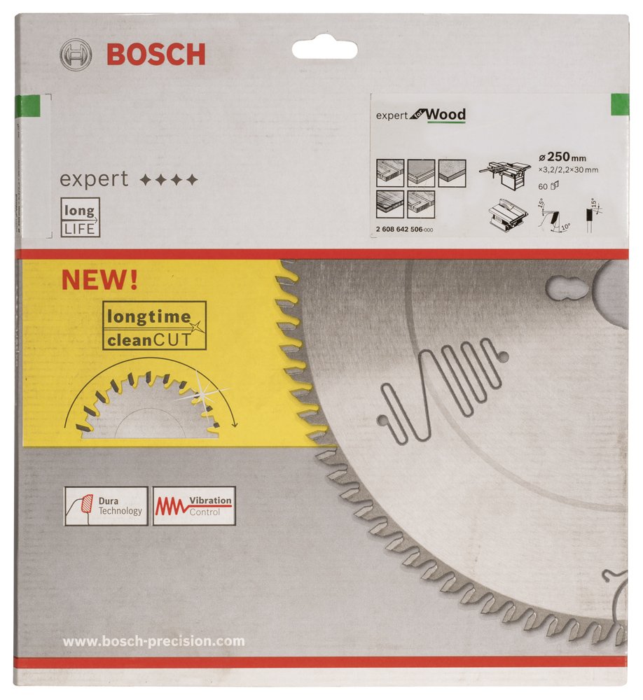 Bosch EXW Daire Test. Bıç. 250*30 mm 60 D T