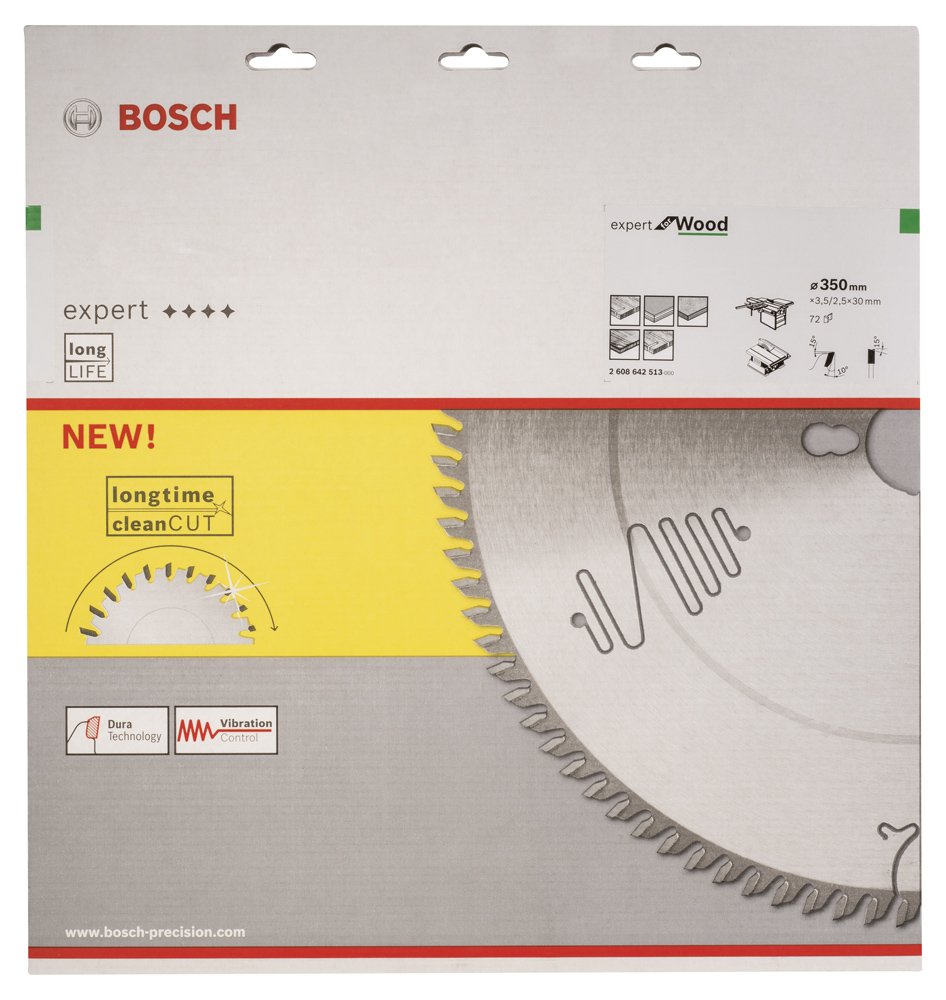 Bosch EXW Daire Test. Bıç. 350*30 mm 72 D T