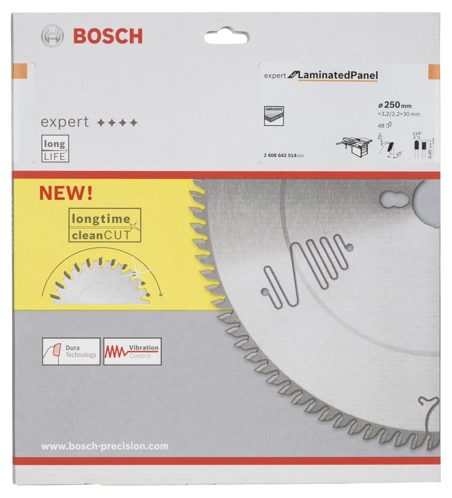 Bosch EXLP Daire Test. Bıç. 250*30 mm 48 D T