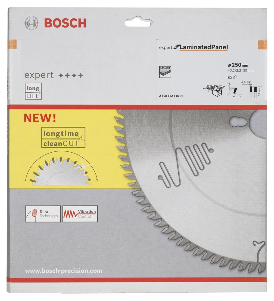 Bosch EXLP Daire Test. Bıç. 250*30 mm 80 D T