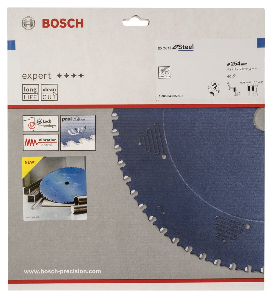 Bosch EXST Daire Test Bıç 254*25,40 mm 60 D G