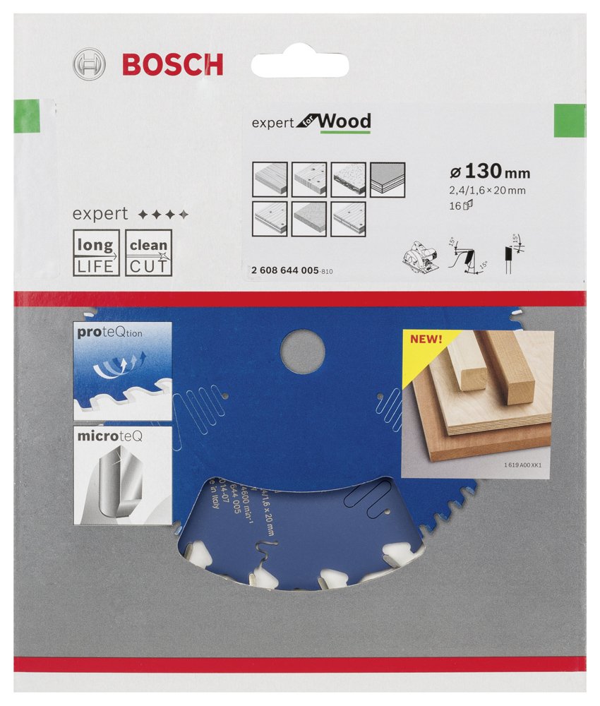 Bosch EXW Daire Test. Bıç. 130*20 mm 16 D E