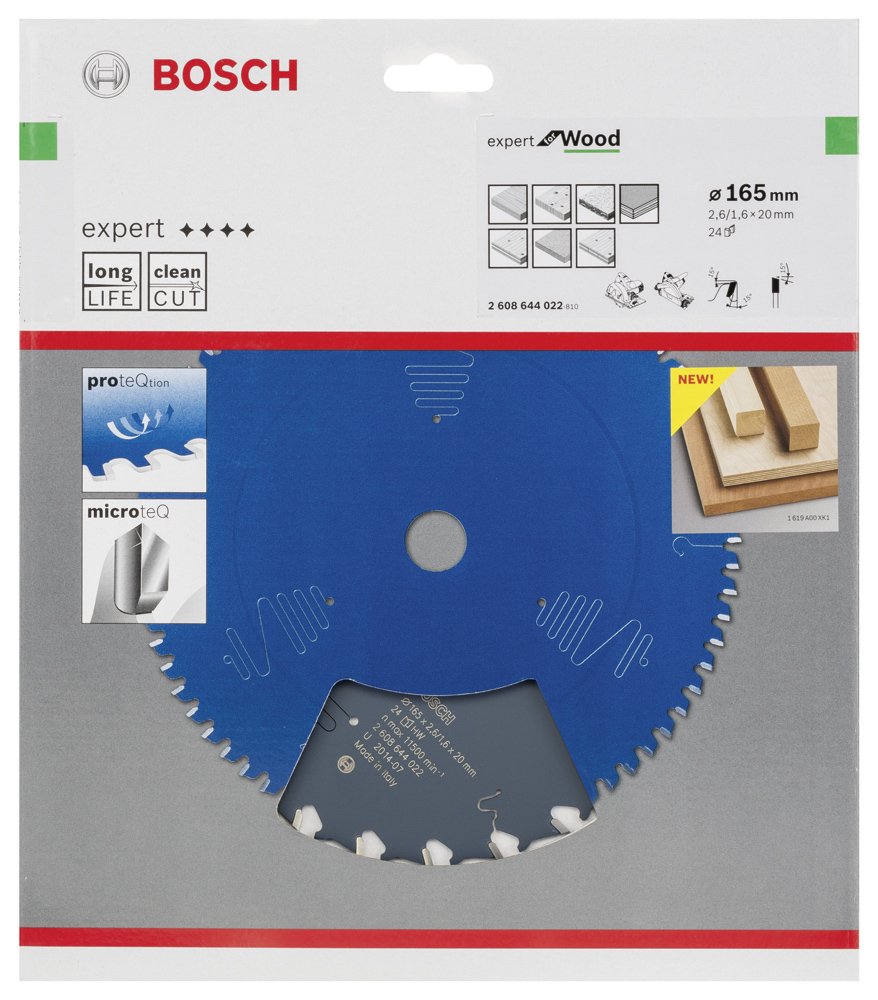 Bosch EXW Daire Test. Bıç. 165*20 mm 24 D E