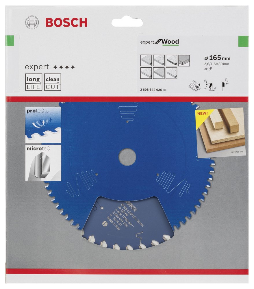 Bosch EXW Daire Test. Bıç. 165*30 mm 36 D E