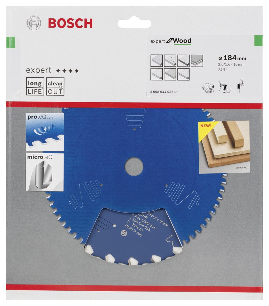 Bosch EXW Daire Test. Bıç. 184*16 mm 24 D E