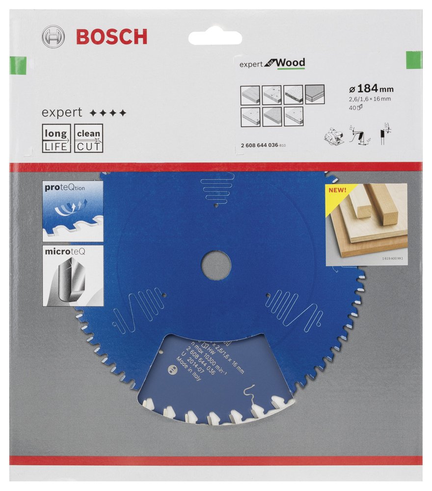Bosch EXW Daire Test. Bıç. 184*16 mm 40 D E