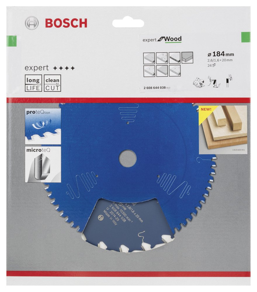 Bosch EXW Daire Test. Bıç. 184*20 mm 24 D E