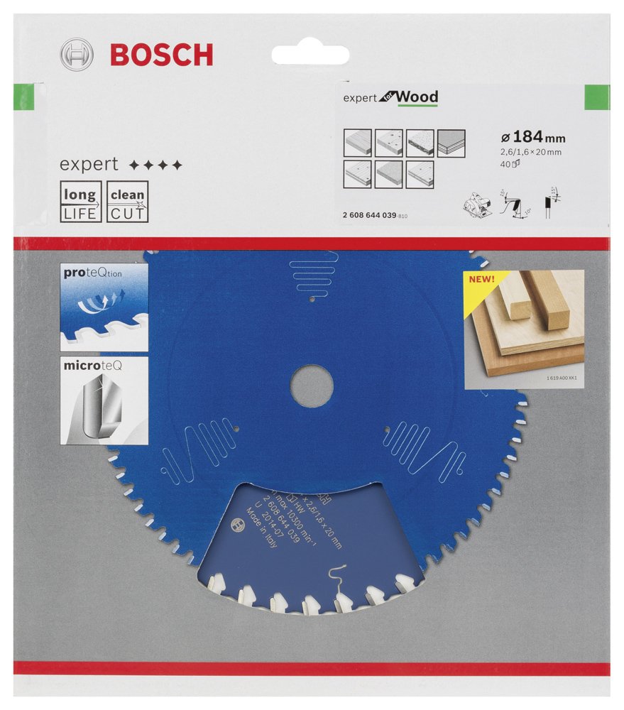 Bosch EXW Daire Test. Bıç. 184*20 mm 40 D E