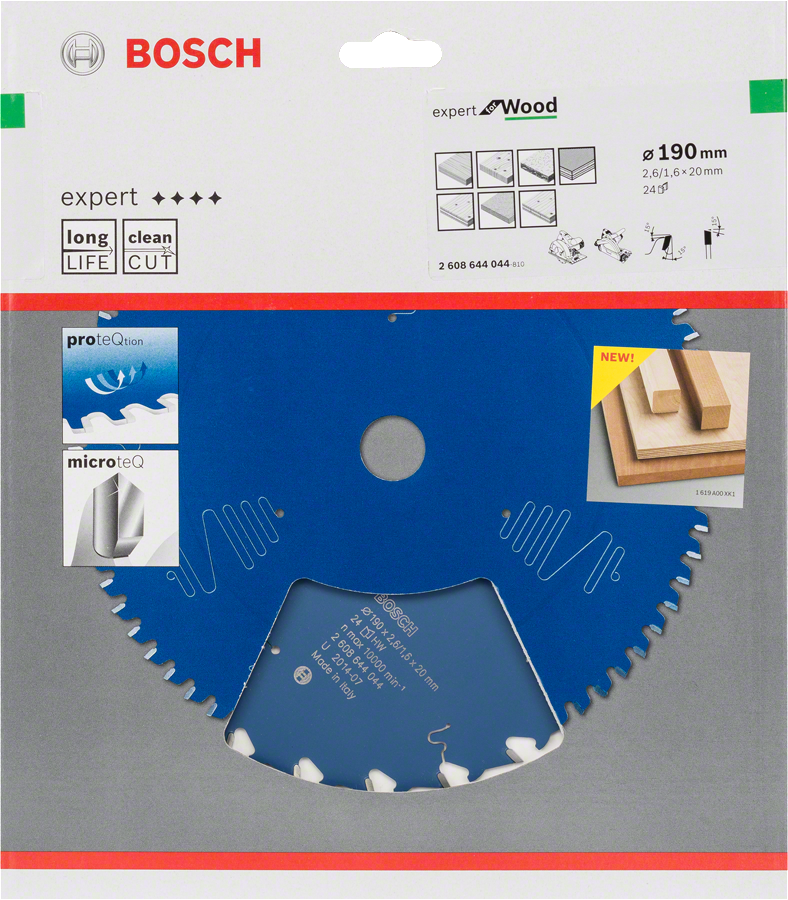 Bosch EXW Daire Test. Bıç. 190*20 mm 24 D E
