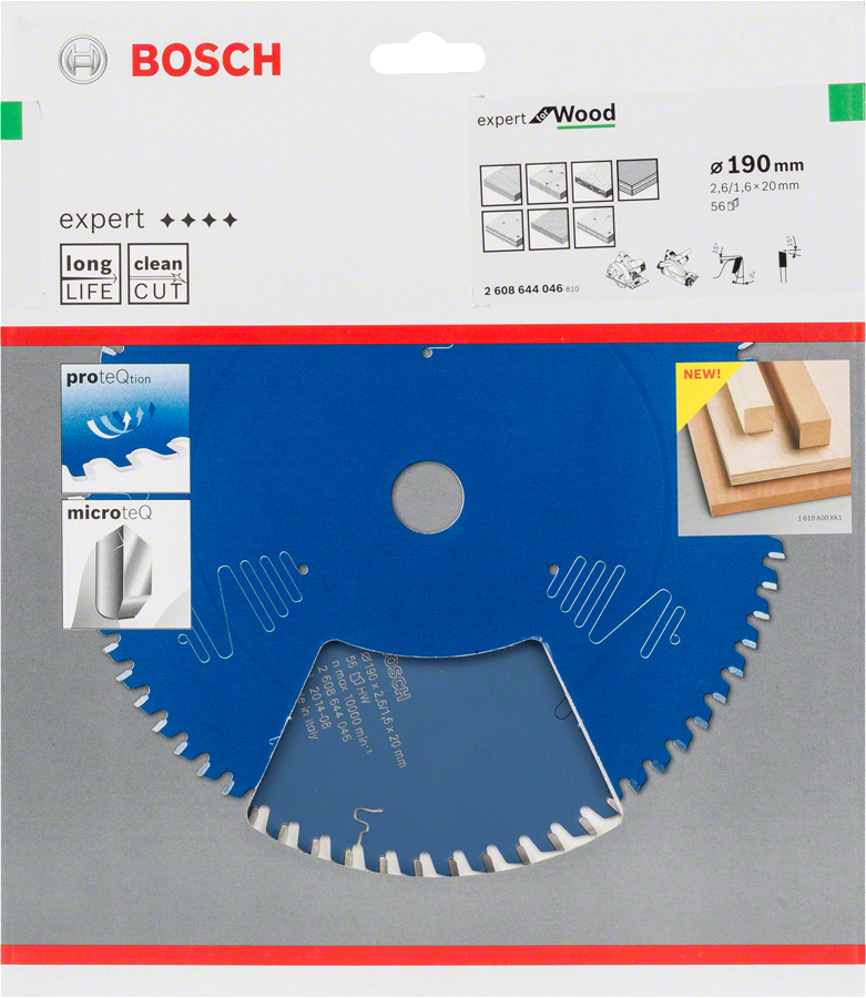 Bosch EXW Daire Test. Bıç. 190*20 mm 56 D E