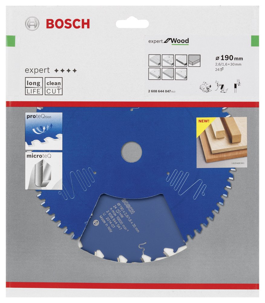 Bosch EXW Daire Test. Bıç. 190*30 mm 24 D E