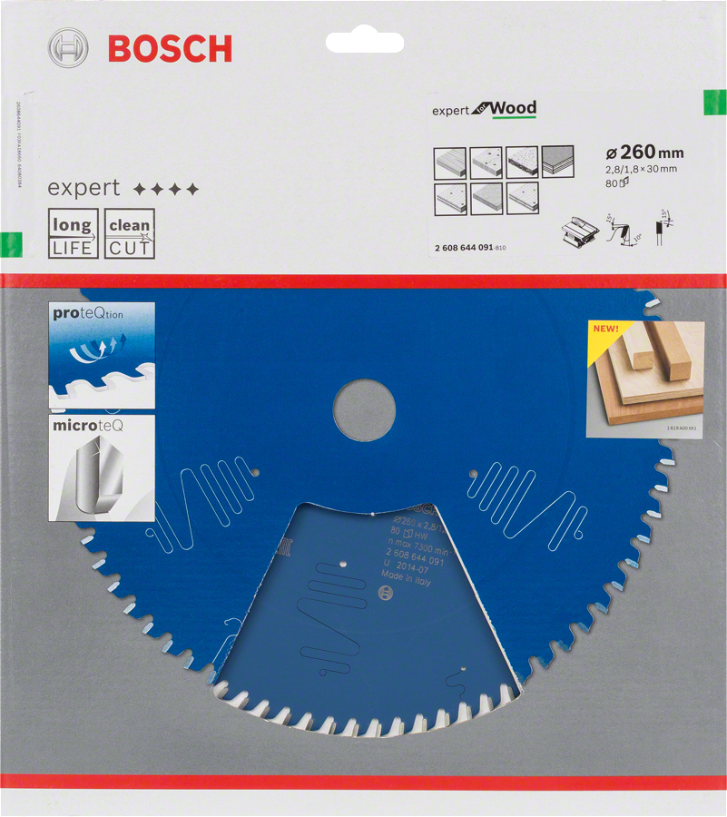 Bosch EXW Daire Test. Bıç. 260*30 mm 80 D T