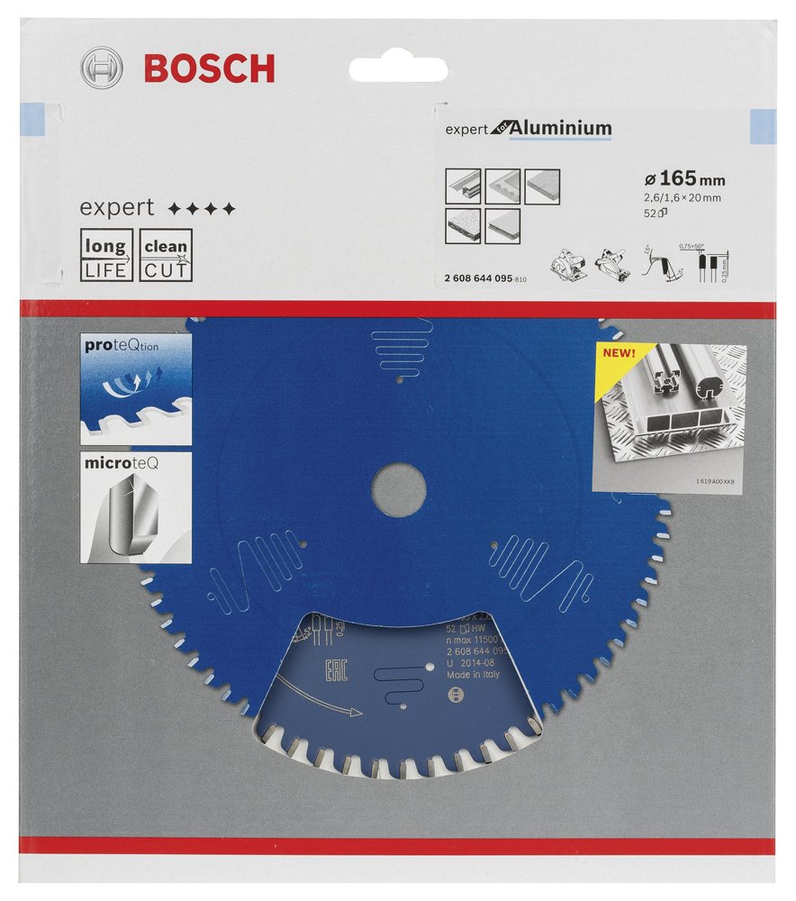 Bosch EXAL Daire Test. Bıç. 165*20 mm 52 D E