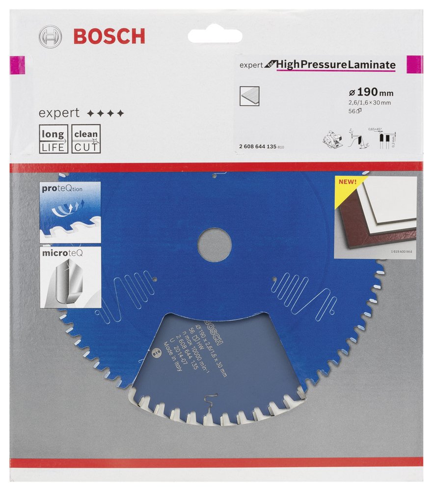 Bosch EXHPL Daire Test. Bıç. 190*30 mm 56 D E
