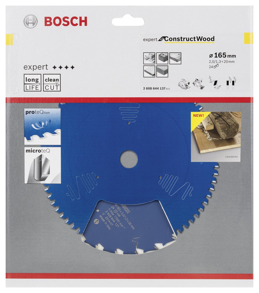 Bosch EXCW Daire Test. Bıç. 165*20 mm 24 D E