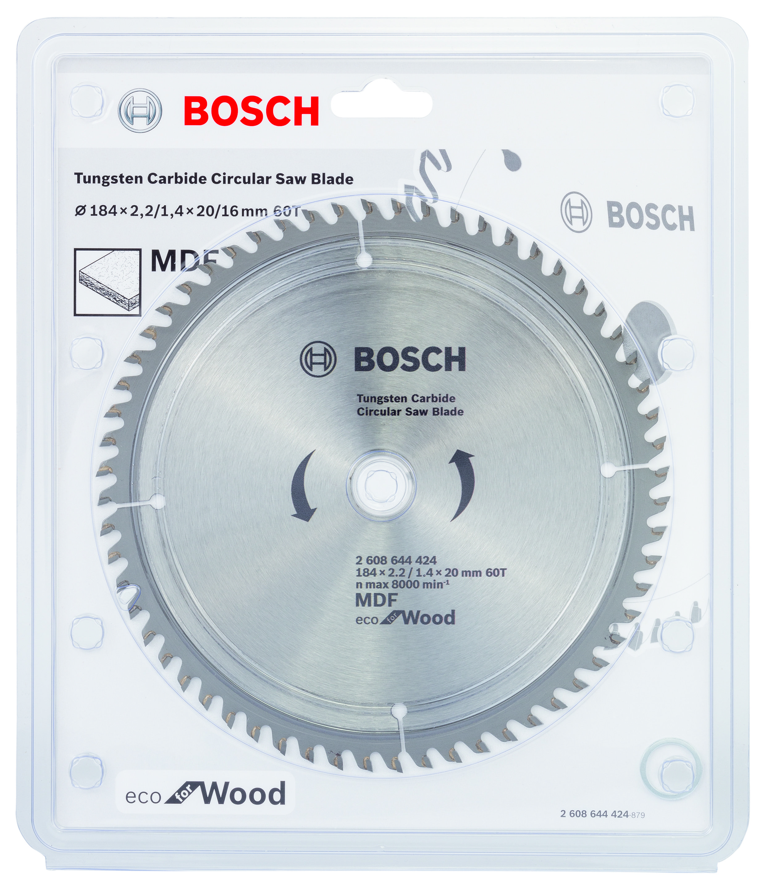 Bosch ECOW Daire Test. Bıç. 184*20 mm 60 D E