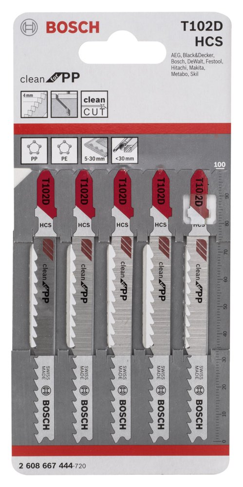 Bosch PRO Plastics PP Clean Dekupaj Bıçağı T102D 5 li