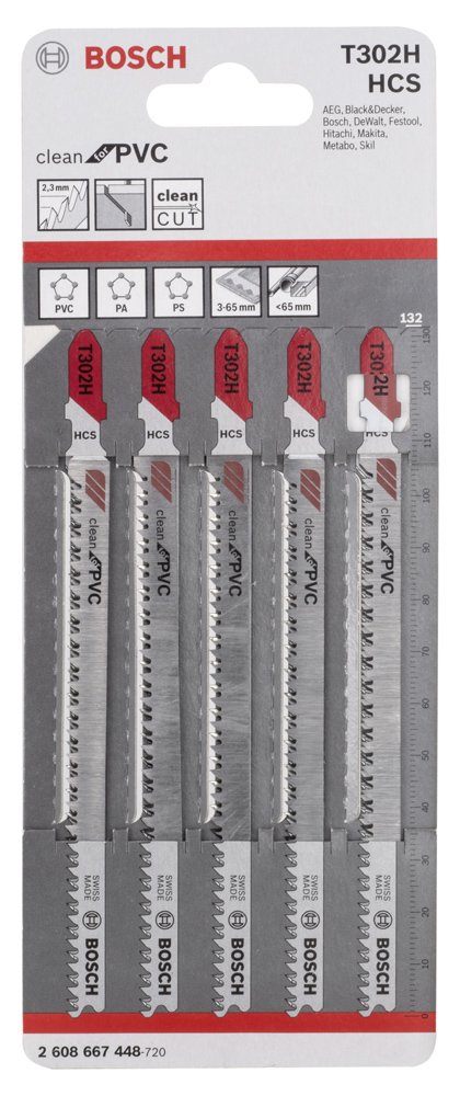 Bosch PRO Plastics PVC Clean Dekupaj Bıçağı T302H 5 li