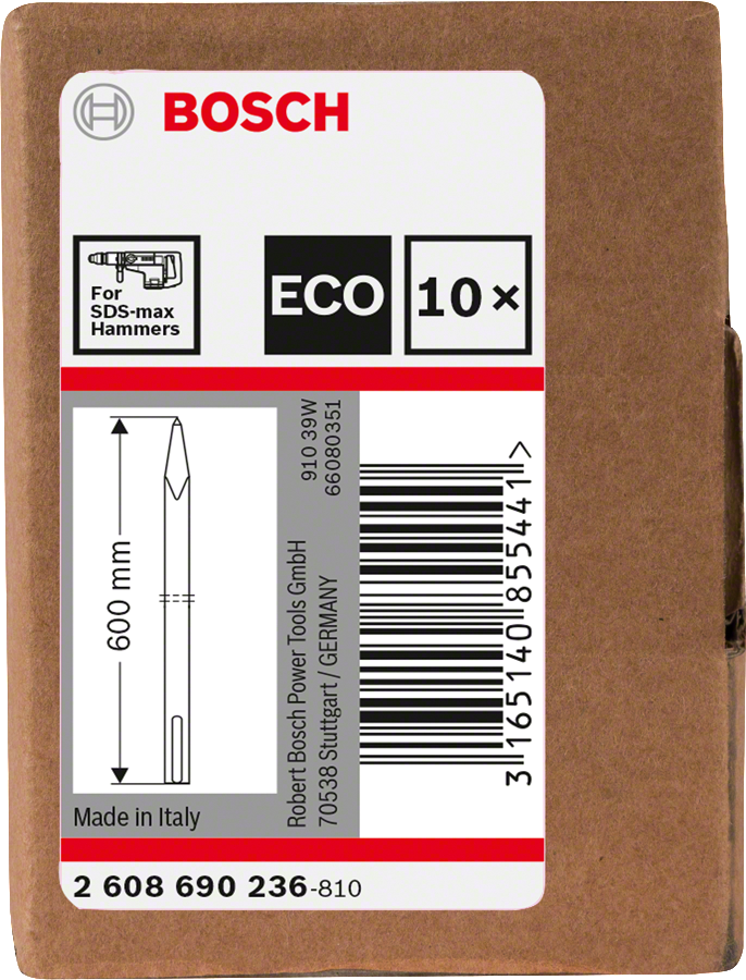 Bosch SDS-Max Eco Sivri Keski 600 mm 10 lu