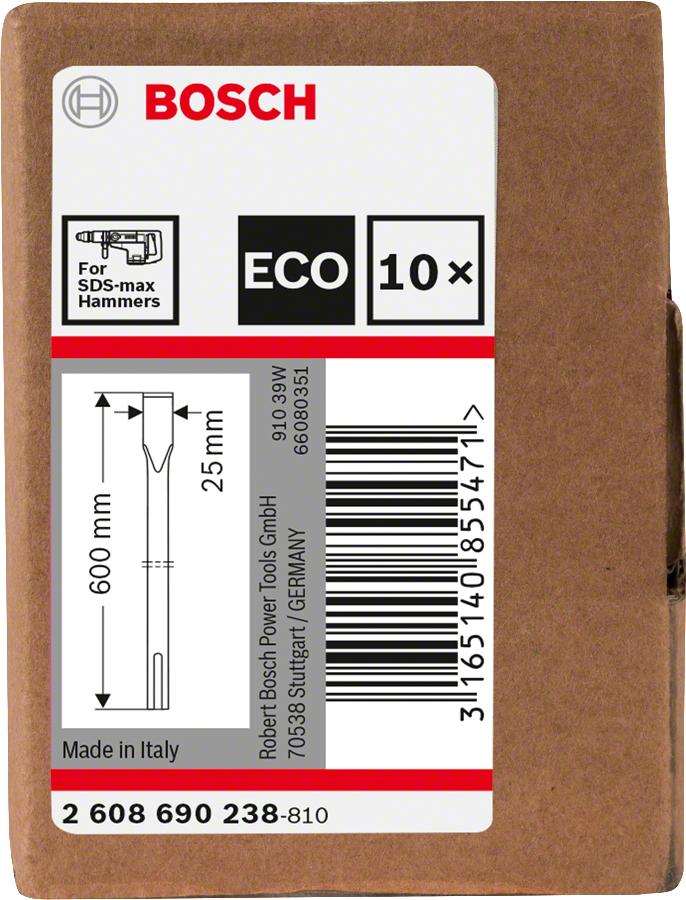 Bosch SDS-Max Eco Yassı Keski 600*25 mm 10 lu