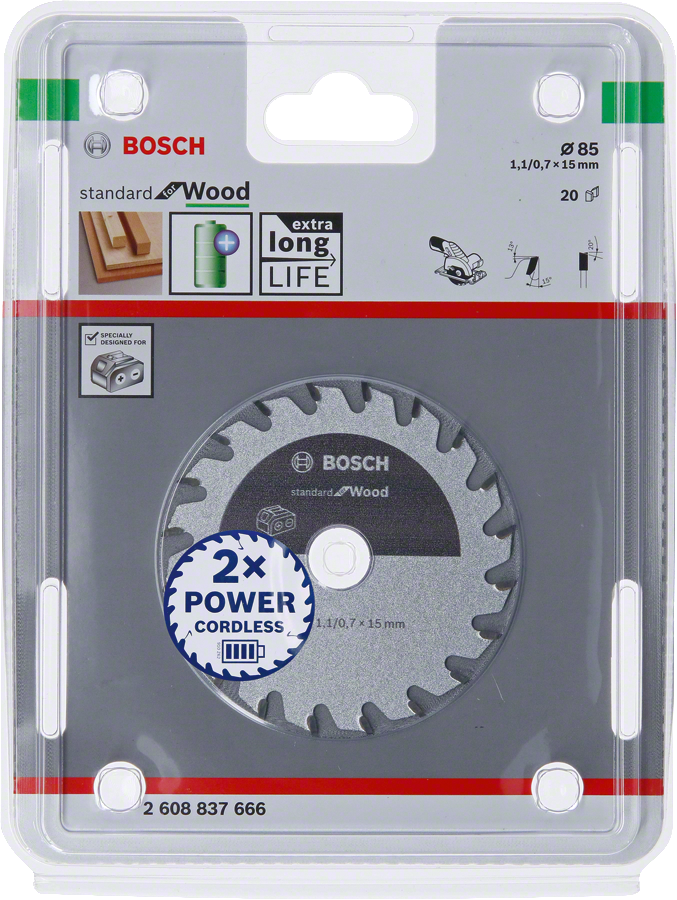 Bosch PRO Wood Daire Test. Bıç. 85*15 mm 20 D E/C