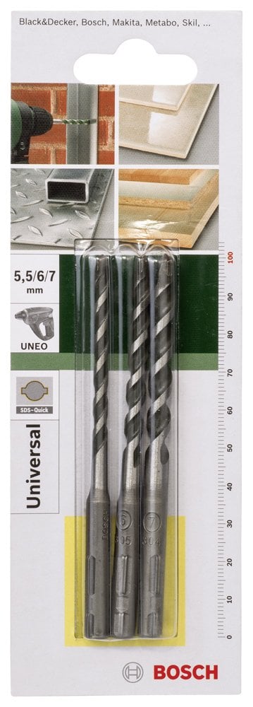 Bosch SDS-Q Çok Amaçlı Matkap Uç Set 5,5-6-7mm