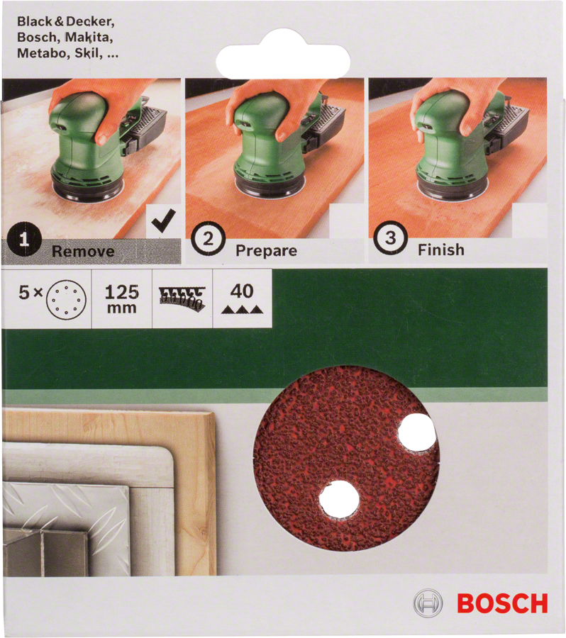 Bosch DIY 125 mm Uni. Zımp.8 D. 40 K. 5 li