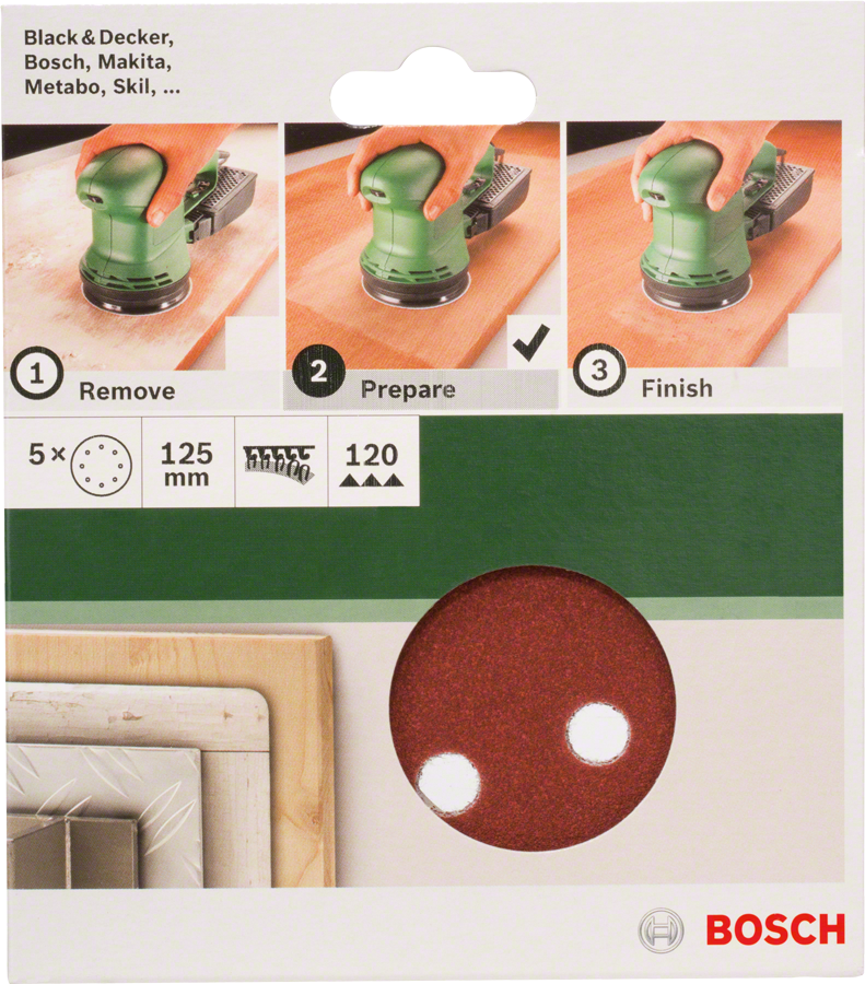 Bosch DIY 125 mm Uni. Zımp.8 D. 120 K. 5 li