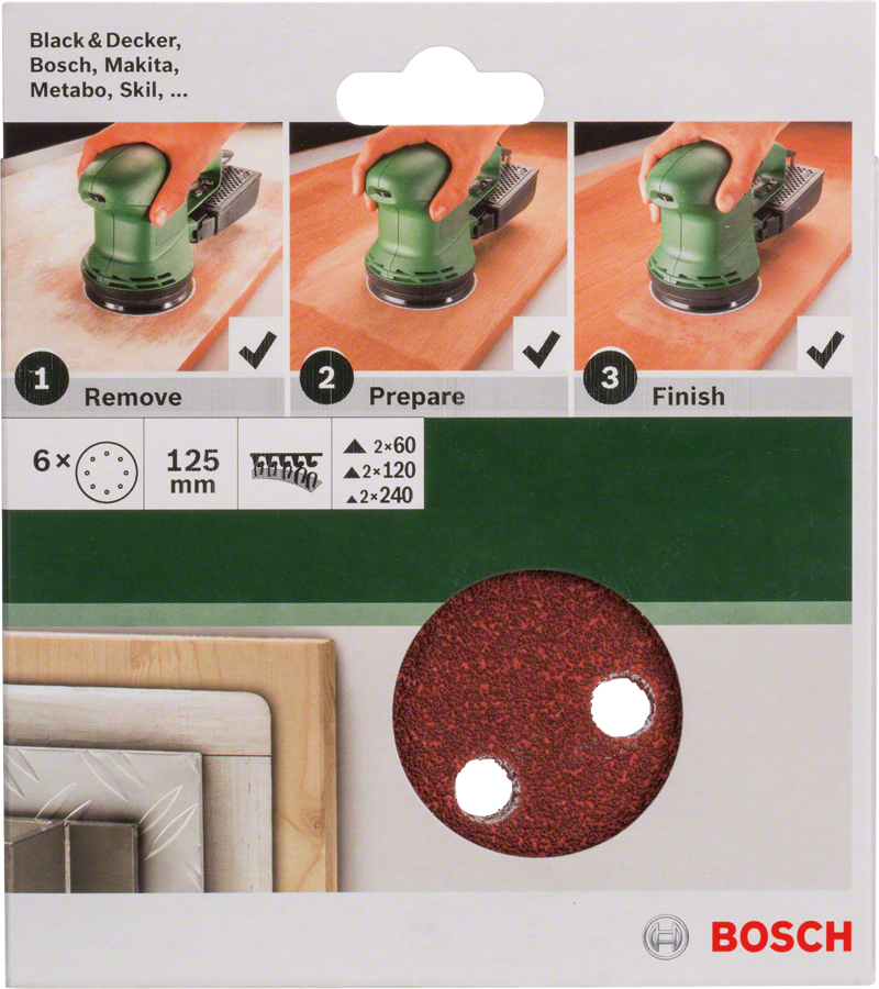 Bosch DIY 125 mm Uni. Zımp.8 D. 6 lı