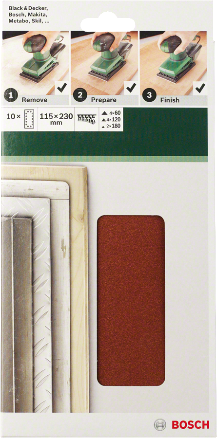 Bosch DIY 115*230 mm Velc.Zımp.14 D. 10 lu Set